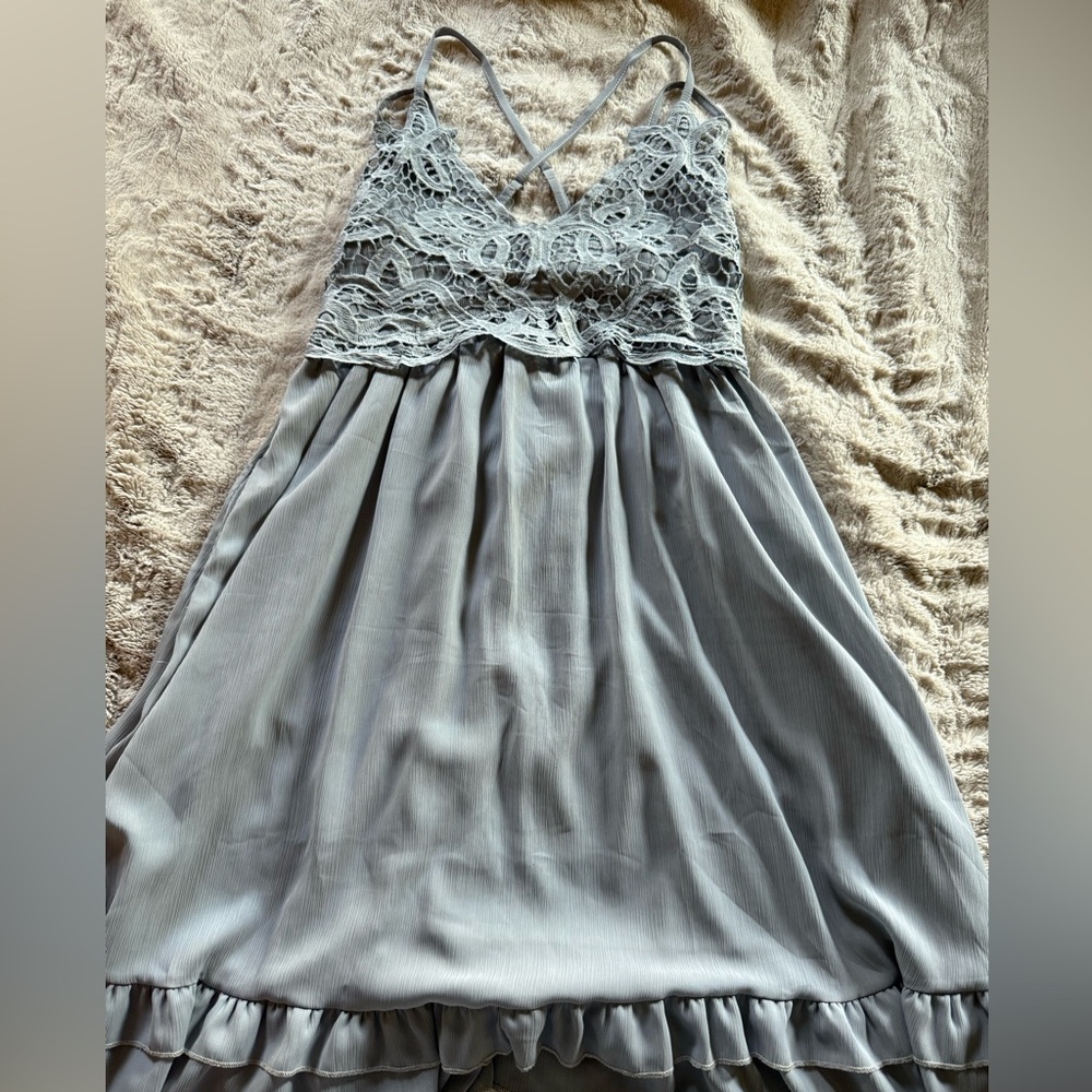 Light Blue/Grey  Lace Dress